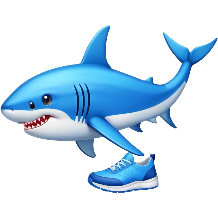 Tiburón con zapatillas azules emoji