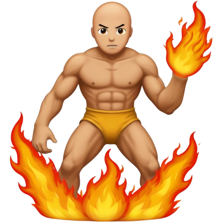 A biant big foot on fire with saitama emoji