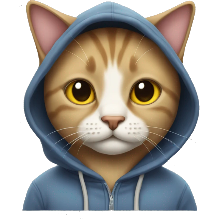 Cat wearing a hoodie emoji