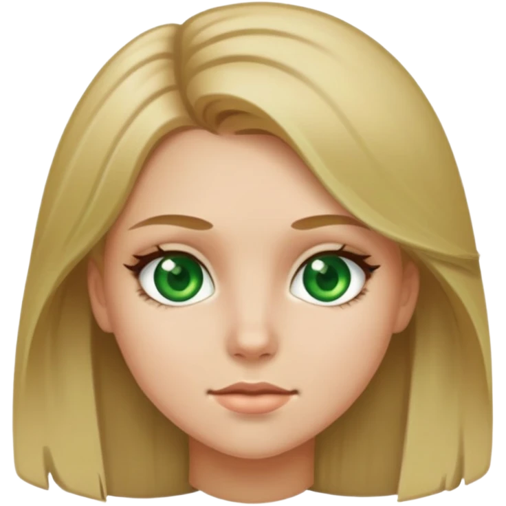 Girl with dirty blonde hair and green eyes  emoji