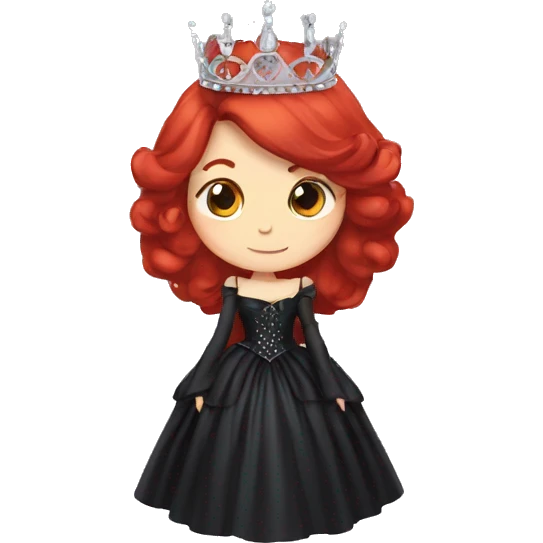 goth red head princess wearing a tiara emoji