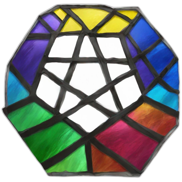 stained glass on white background emoji