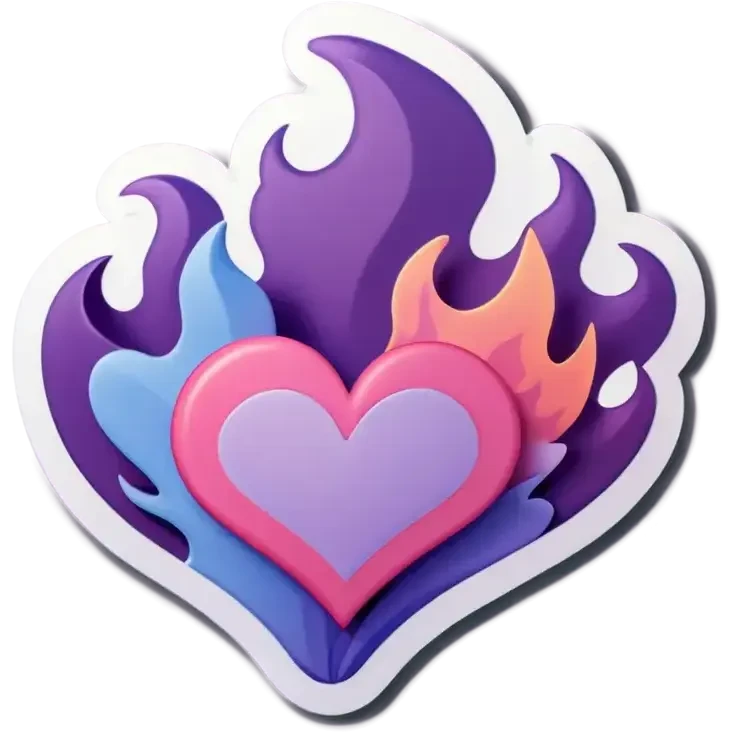 A pastel color burning heart emoji emoji