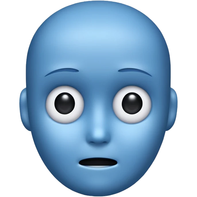 friendly AI bot emoji with a digital face, showing a small warning or exclamation mark, approachable and slightly apologetic expression emoji