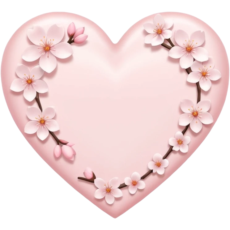white heart with subtle sakura petal texture emoji