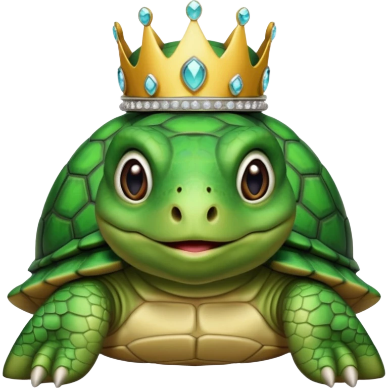 a domestic turtle with a tiara emoji