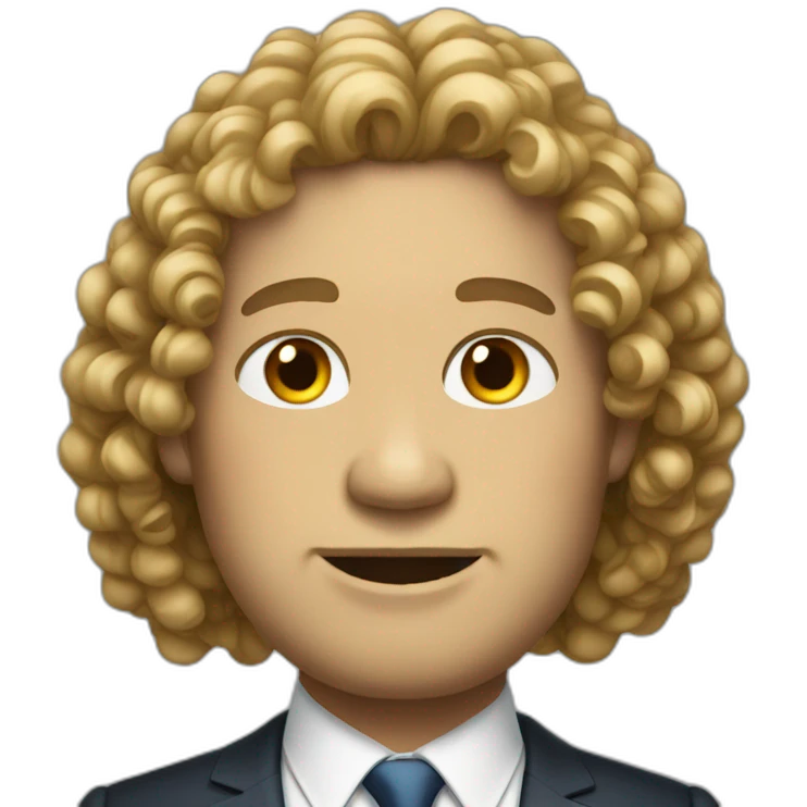 Curly light long hair fat president emoji