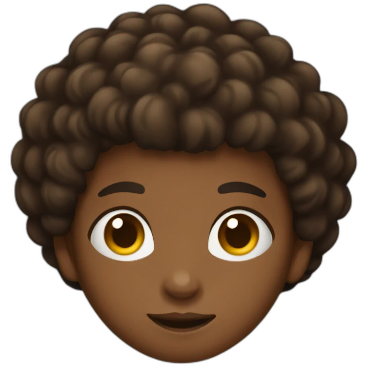 African Brown boy with a small afro emoji