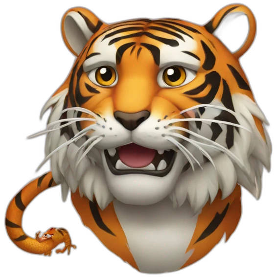 Tiger with a dragon emoji