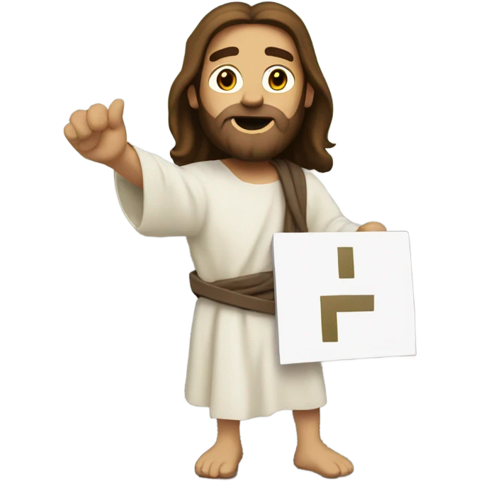 Jesus holding a sign that says don’t crash out emoji