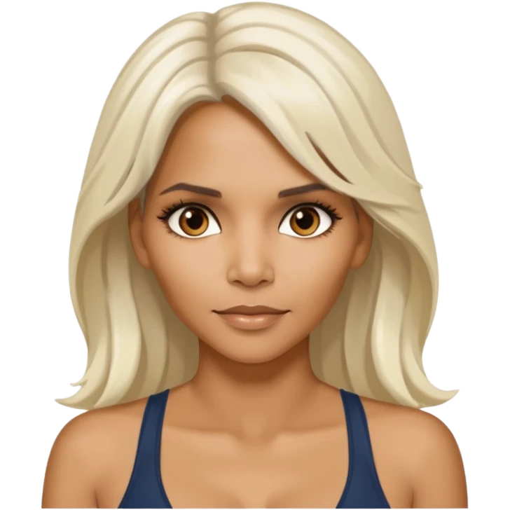 Halle Berry with long platinum blonde hair  emoji