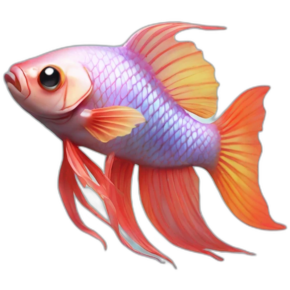 beta fish with halo on its head emoji