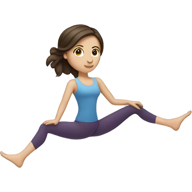 brunette white girl doing Pilates emoji