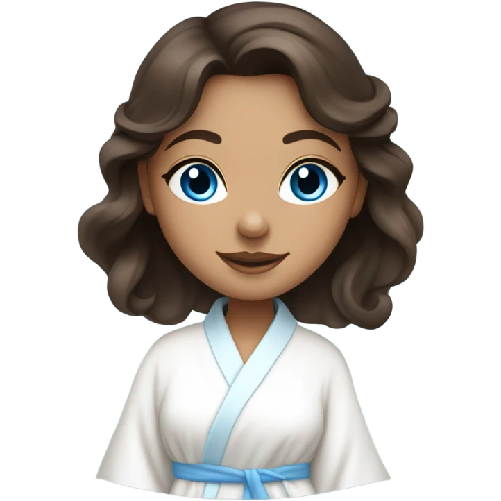 In Robe Spa day white girl brunette blue eyes emoji