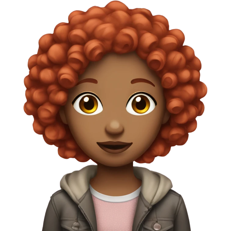 Girl zonbie with red curly hair emoji