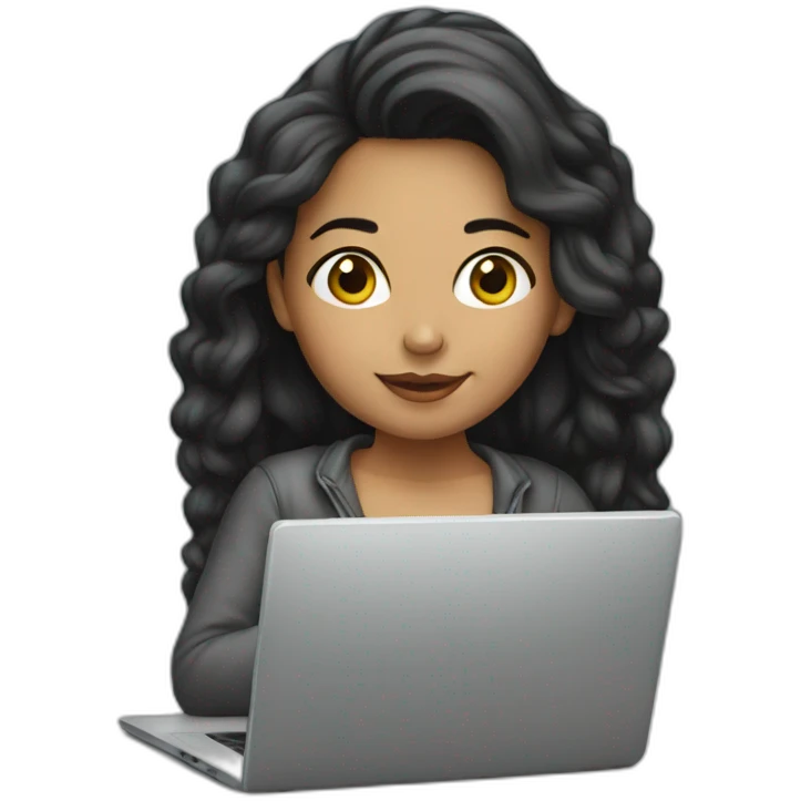 Latina girl with her laptop emoji