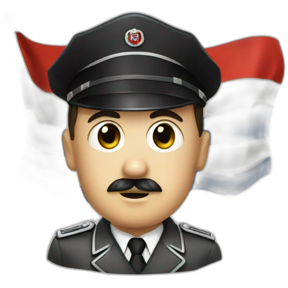 Adolph Hitler holding Russian flag emoji