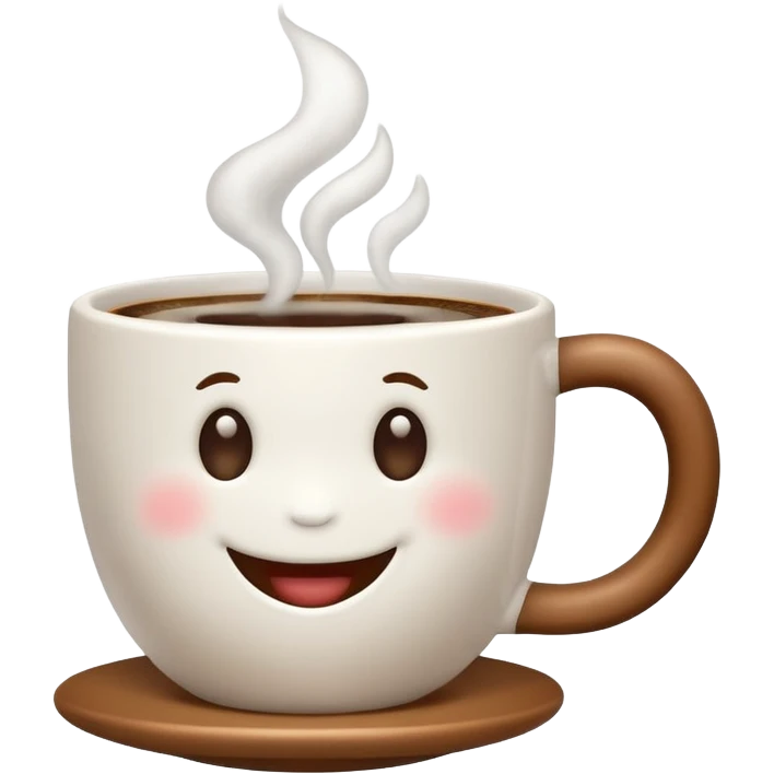 Cute Happy coffee cup emoji