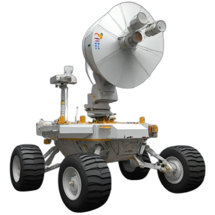 Yutu rover, four-wheeled, Satellite Antenna equiped emoji