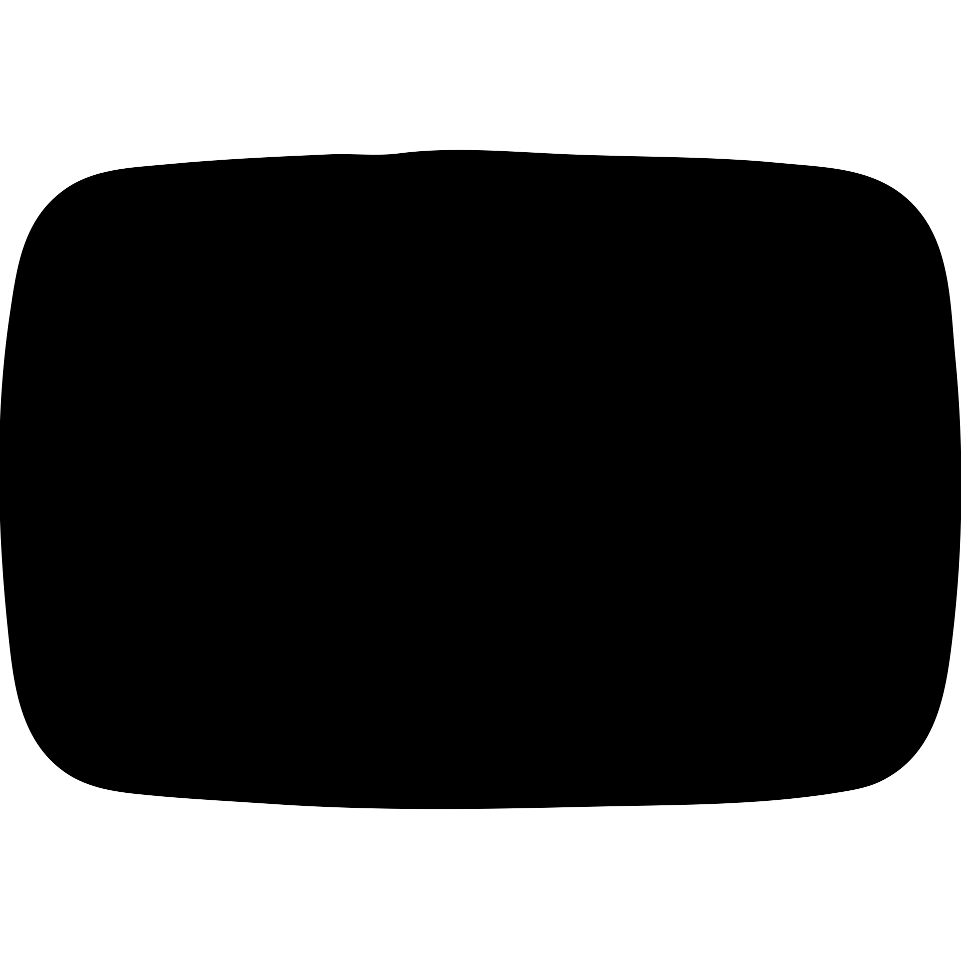 YouTube logo, rectangle with rounded corners and play button in the center emoji