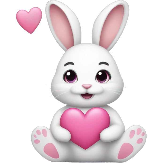 Bunny sending pink hearts emoji