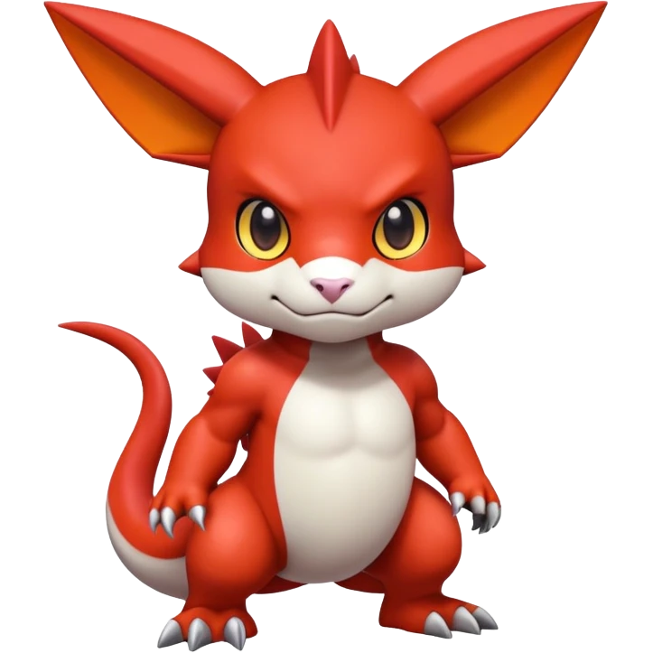 Cute Baby Chibi Digimon-Guilmon-Tyrunt-hybrid (full body) emoji