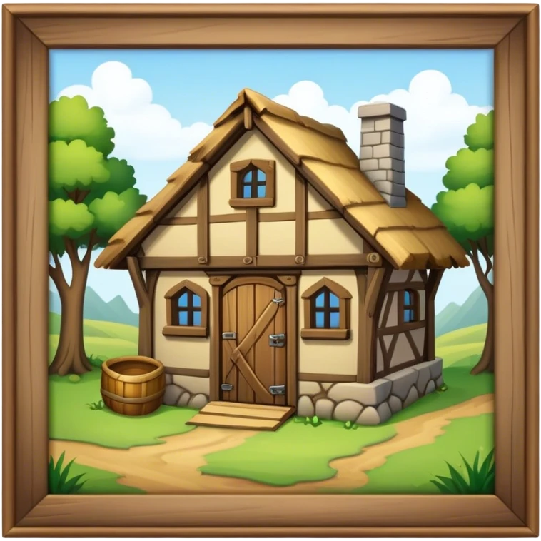 medieval wood shack emoji