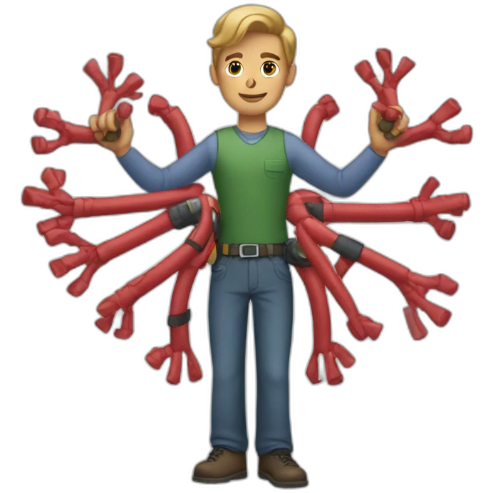 technical assistant with six arms emoji