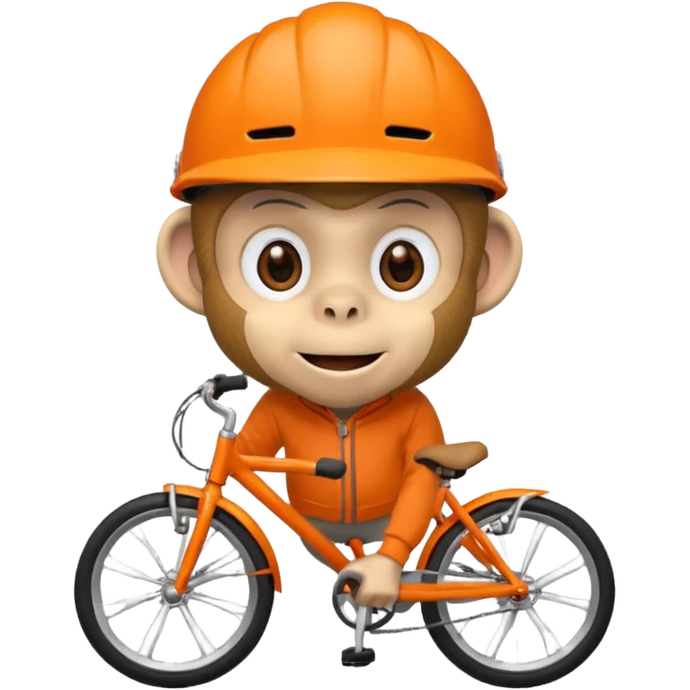 monkey with orange bicycle helmet, sweatshirt emoji