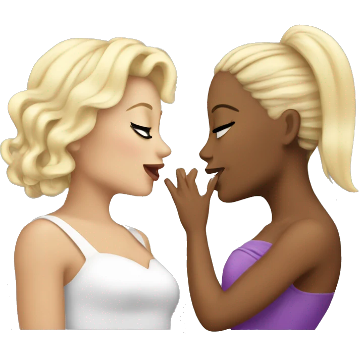 2 blonde queens kiss  emoji