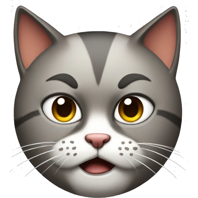 angry cat face in profile emoji