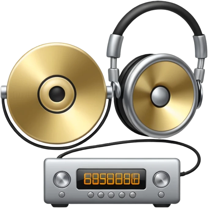 audio metallic silver chrome, no gold emoji