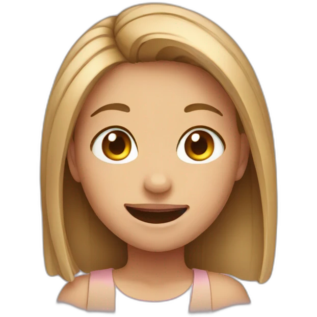Girl with brackets emoji