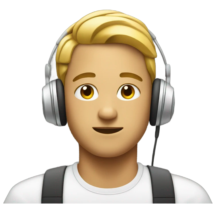 person listening to music with headpho emoji