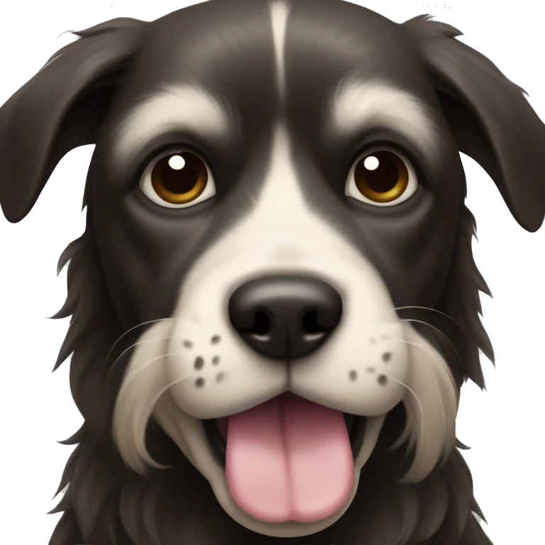 dog with tongue out and long black ears straight out to the sides emoji