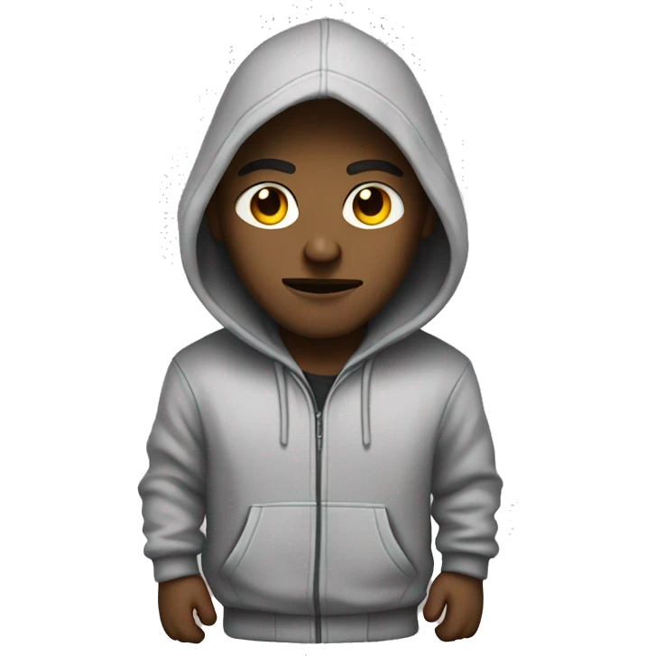 White person in a hoodie like gangster emoji
