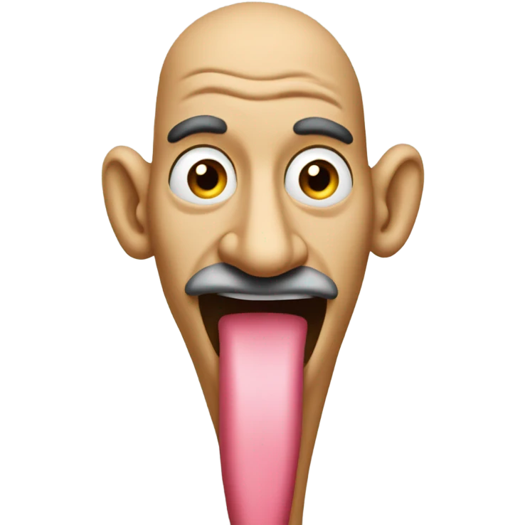 man with long nose and tongue emoji