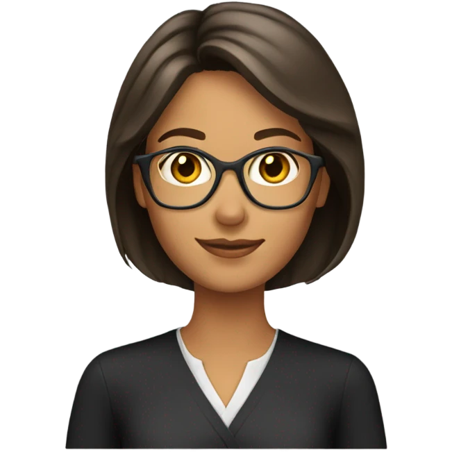 Brunette tan teacher emoji