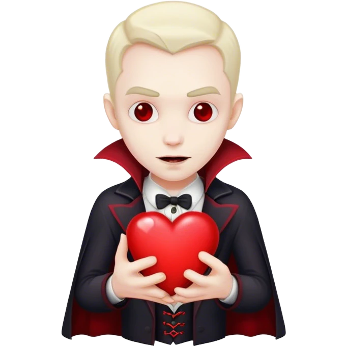 Vampire red heart emoji