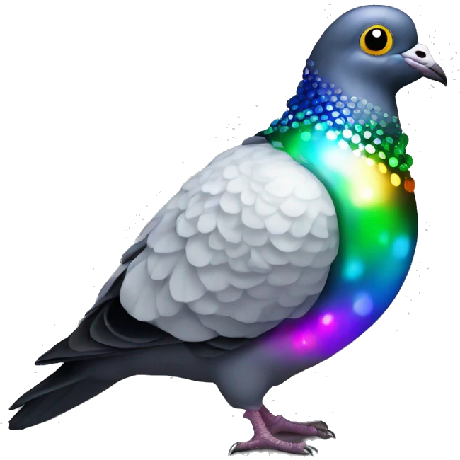 Disco ball pigeon emoji