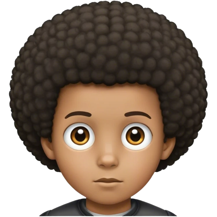 A kid with a Afro buzz cut with a slight cowlick and he has kinda dark skin emoji