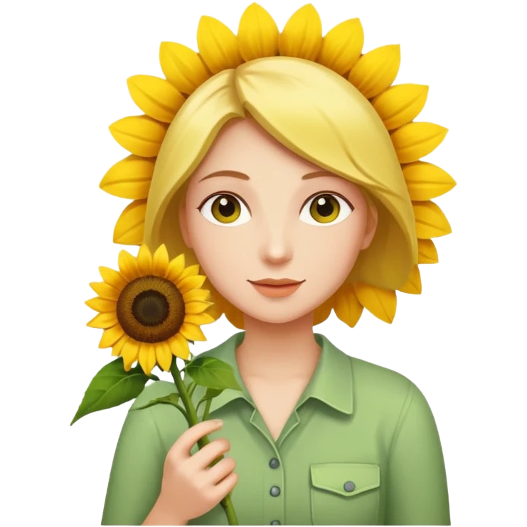 Mom holding a sunflower emoji