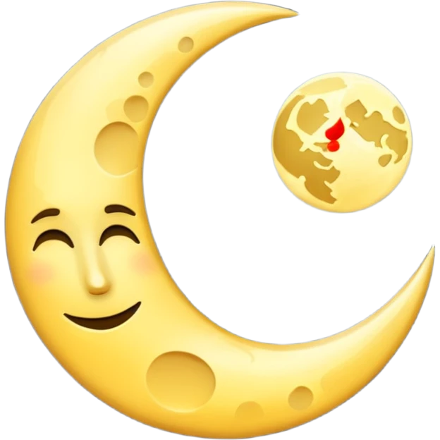Letra (E) en una luna emoji