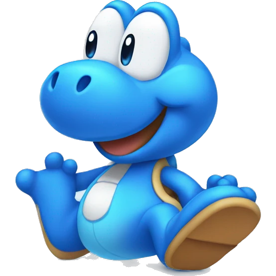 Happy Blue Yoshi emoji