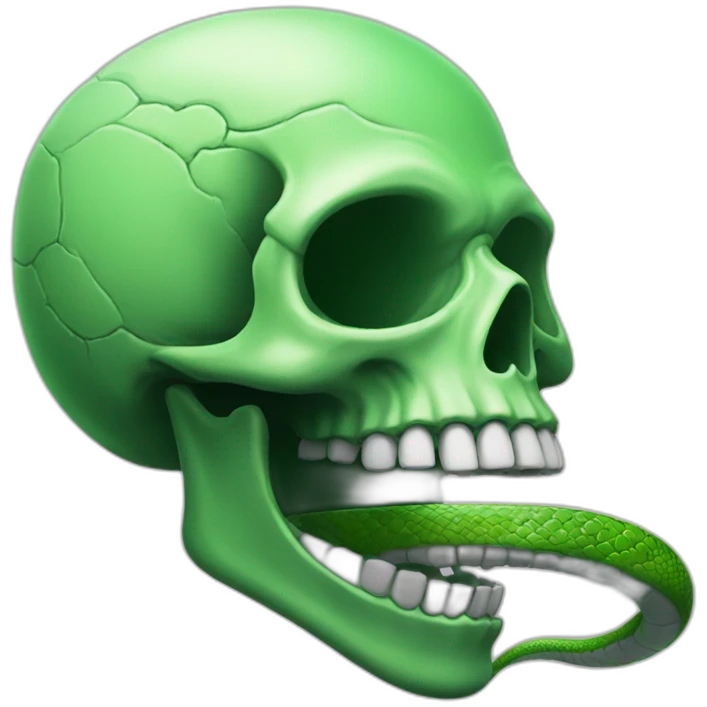 skull with open mouth green snake emoji