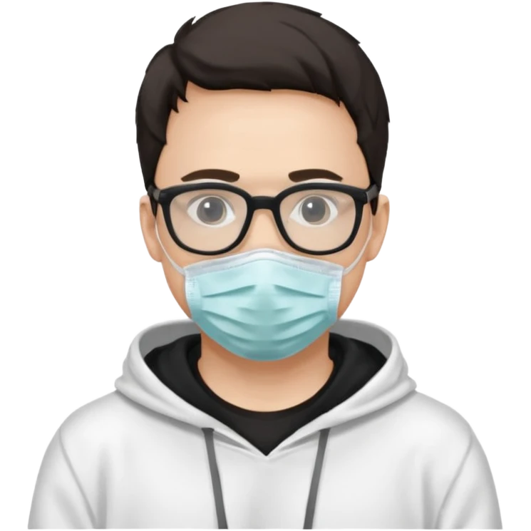 emojis.com man-with-medical-mask-and-white-hoody-and-black-glasses emoji