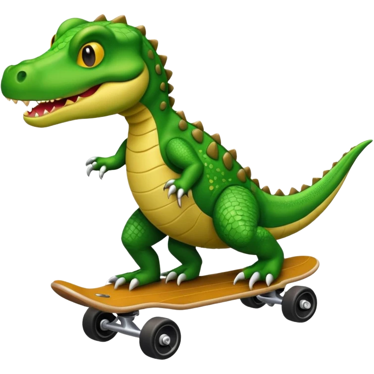 Cocodrilo sobre una patineta emoji
