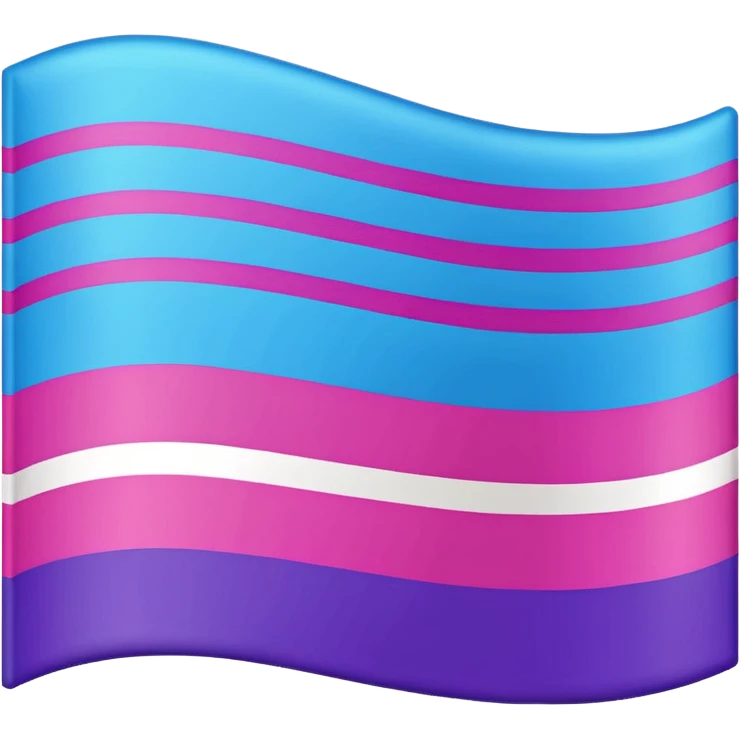 I want a flag, I want the first stripe at the top of the flag to be pink 🩷. I want The middle stripe to be the color purple 💜. And finally the bottom stripe I want the color blue 💙. Only those three colors in that exact order, pink, purple, blue. Make the colors more vibrant. No white. emoji