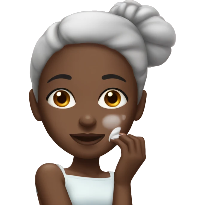 Black girl applying cream on face emoji
