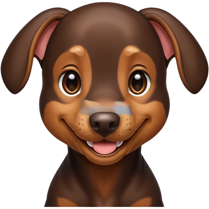 Cachorro Doberman sorrind  emoji
